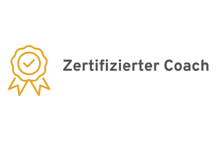 Zertifizierte Coach-Auszeichnung mit goldener Medaille und Häkchen.